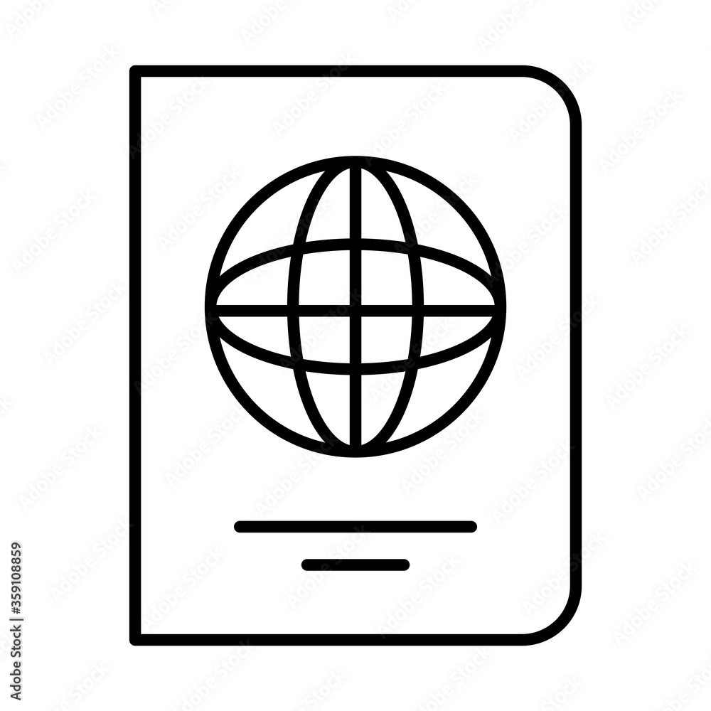 travel passport line style icon vector design travel passport line style icon vector design