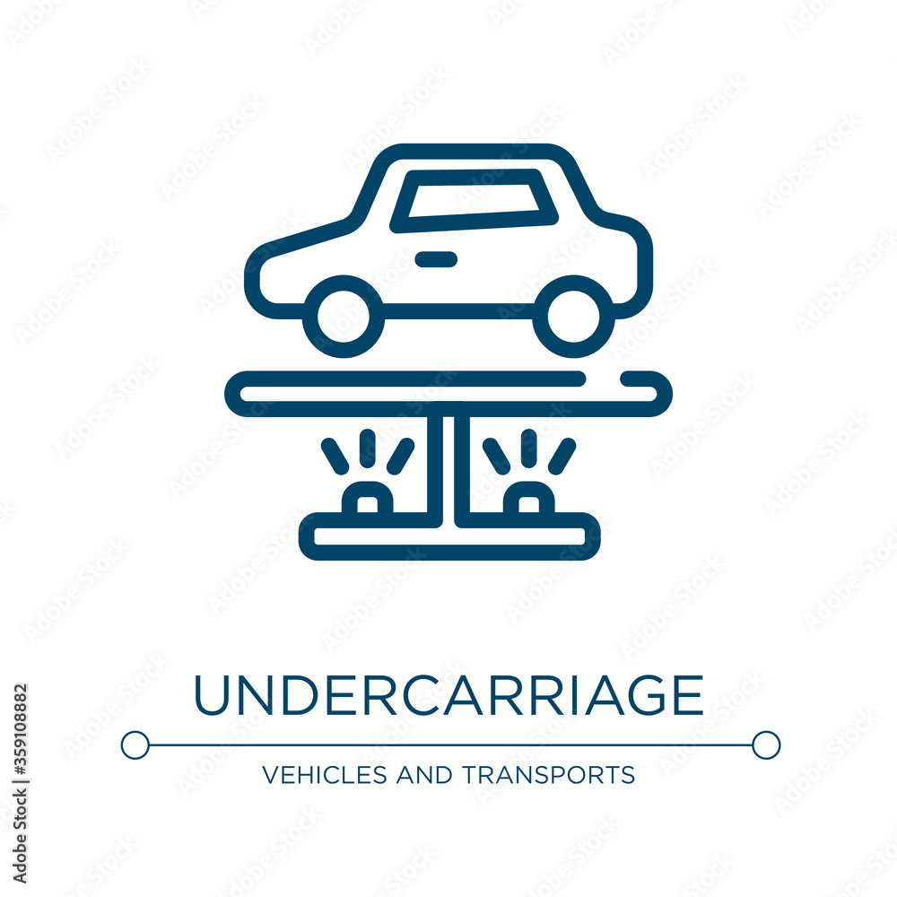 Undercarriage icon. Linear vector illustration from car wash collection. Outline undercarriage icon vector. Thin line symbol for use on web and mobile apps, logo, print media.