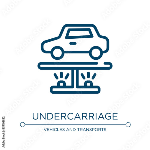 Undercarriage icon. Linear vector illustration from car wash collection. Outline undercarriage icon vector. Thin line symbol for use on web and mobile apps, logo, print media.