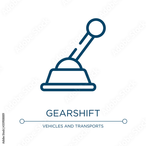 Gearshift icon. Linear vector illustration from car repair collection. Outline gearshift icon vector. Thin line symbol for use on web and mobile apps, logo, print media.