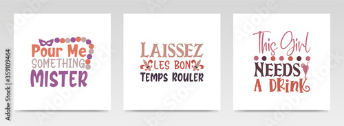 Festival quotes letter typography set illustration.