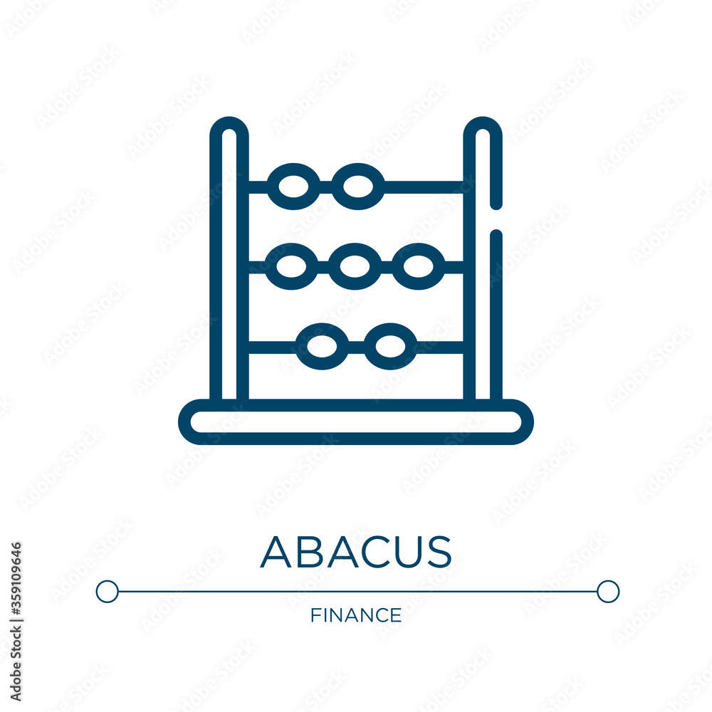 Abacus icon. Linear vector illustration from taxes collection. Outline abacus icon vector. Thin line symbol for use on web and mobile apps, logo, print media. Abacus icon. Linear vector illustration from taxes collection. Outline abacus icon vector. Thin line symbol for use on web and mobile apps, logo, print media.