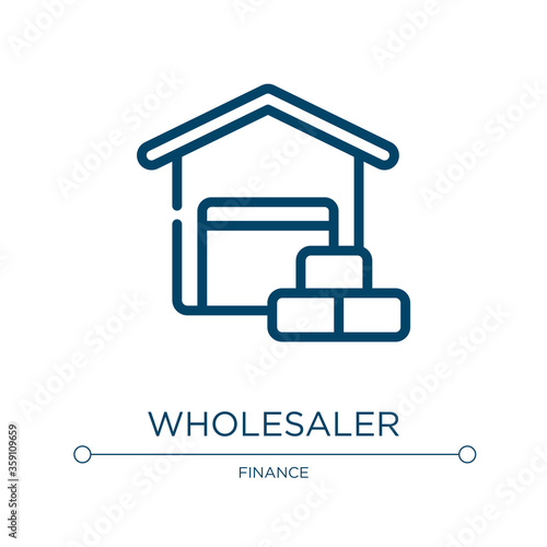 Wholesaler icon. Linear vector illustration from business collection. Outline wholesaler icon vector. Thin line symbol for use on web and mobile apps, logo, print media.