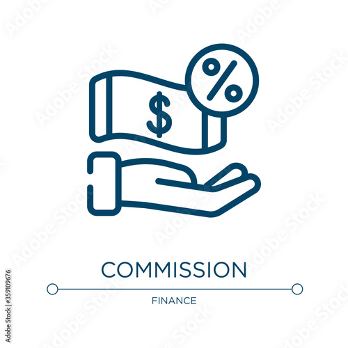 Commission icon. Linear vector illustration from business collection. Outline commission icon vector. Thin line symbol for use on web and mobile apps, logo, print media.