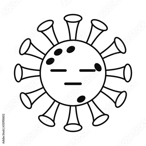 expressionless covid 19 virus emoji line style icon vector design