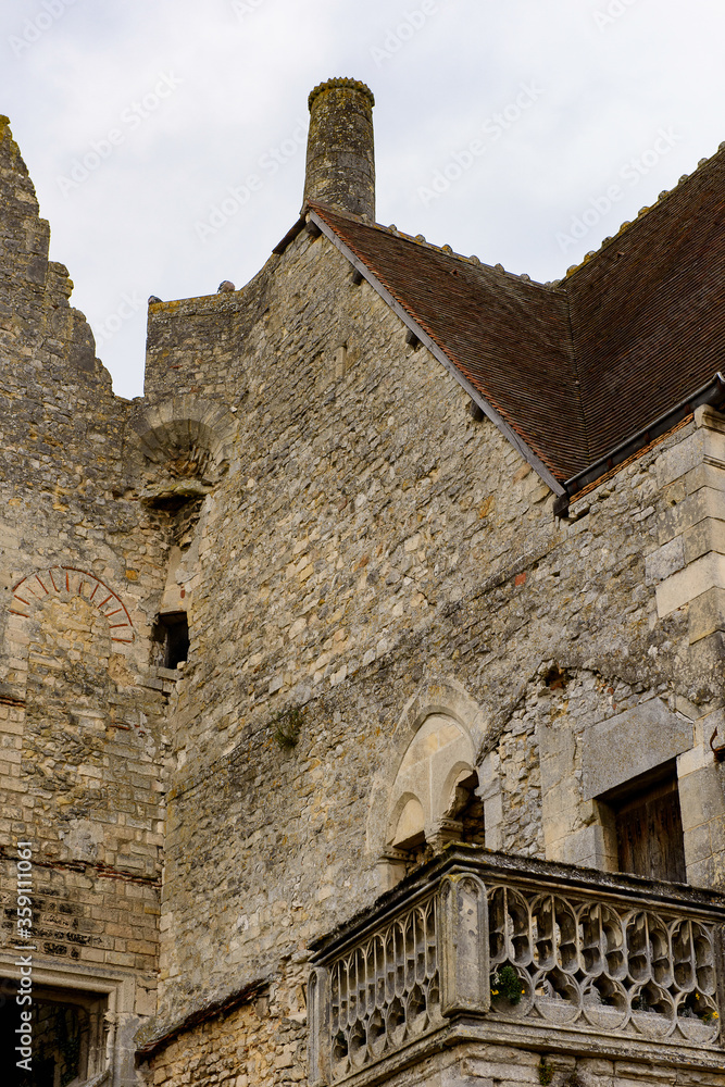 Ruins of the Royal castle  in Senlis, Medieval town in the Oise department,  France