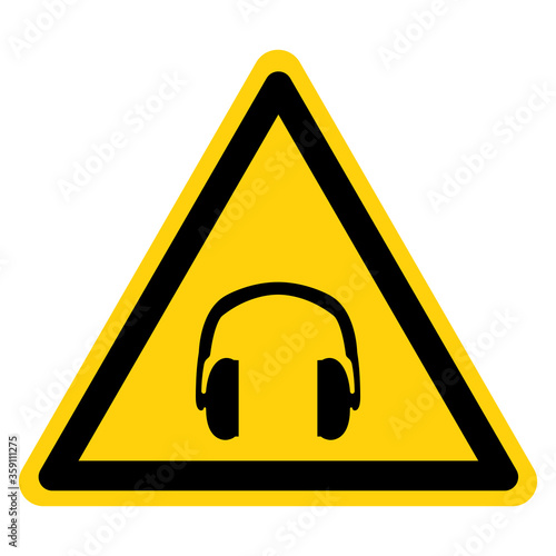 Warning Hearing Protection Symbol Sign, Vector Illustration, Isolate On White Background Label. EPS10