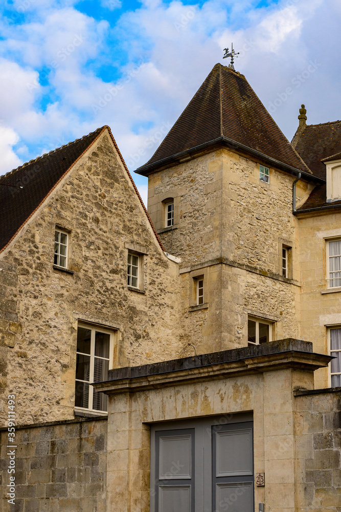 Stone Architecture of Senlis, Medieval town in the Oise department,  France