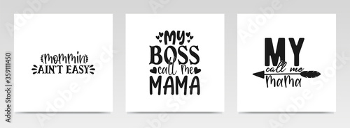 Mother's day quotes letter typography set illustration.