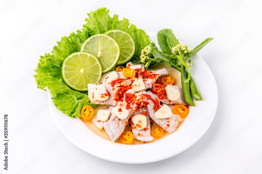 Steamed pork with lemon Steamed pork with lemon