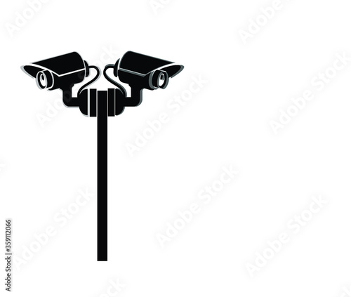 cctv black for isolated icons on white cctv in digital technology for safety Vector technology app symbol CCTV Black Security Surveillance CCTV Camera Watch Illustration Logo Silhouette - Vector