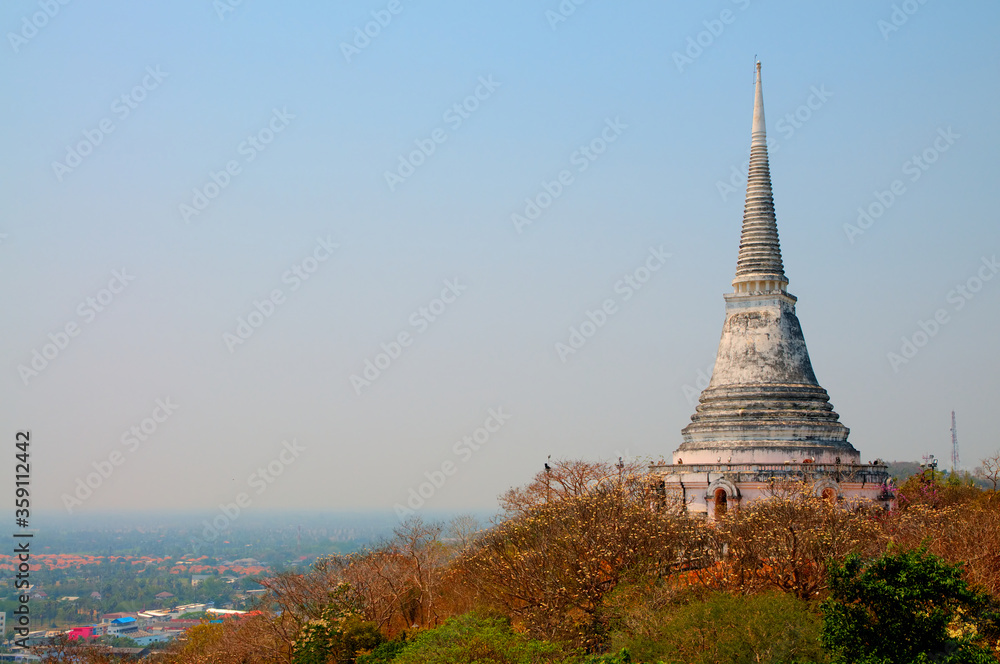 A View of Phra That Chom Phet at Phra Nakhon Khiri Historical Park in Petchaburi, Thailand