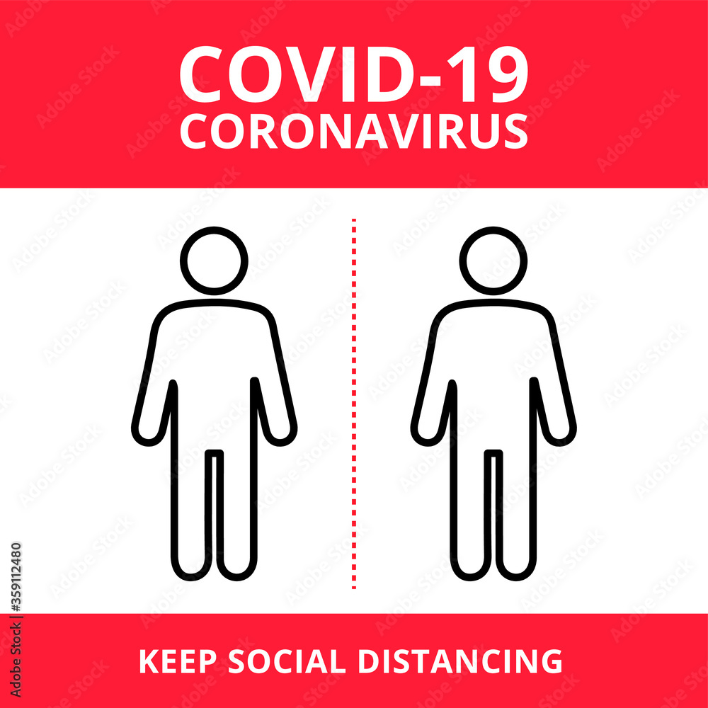 Social distancing vector icon. Keep distance in public society people to protect from COVID-19 coronavirus. Vector illustration. Social distancing vector icon. Keep distance in public society people to protect from COVID-19 coronavirus. Vector illustration.