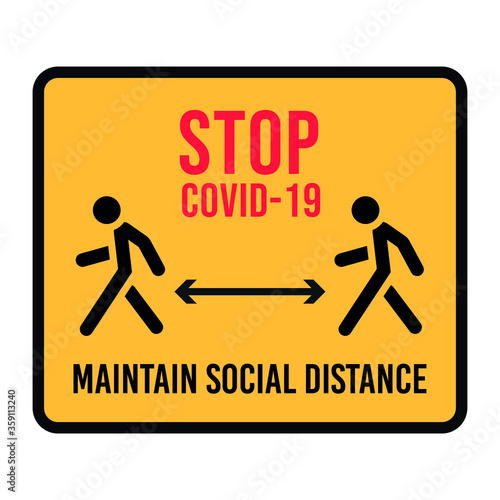 Social distancing vector icon. Keep distance in public society people to protect from COVID-19 coronavirus. Vector illustration.