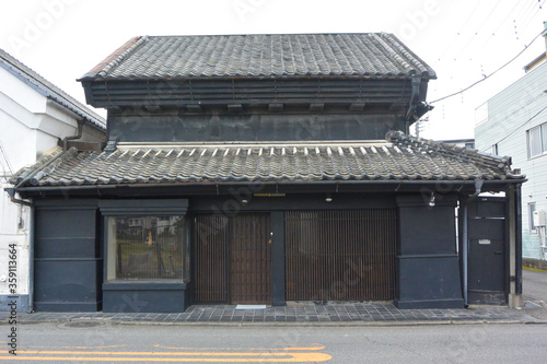 Merchant house with warehouse made of earth and plaster on Nikko highway in Utsunomiya city, Tochigi prefecture.