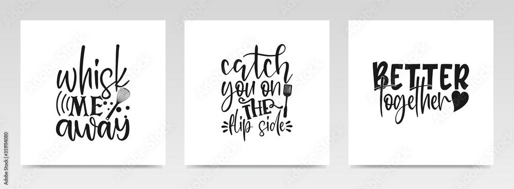 Kitchen quotes letter typography set illustration. Kitchen quotes letter typography set illustration.