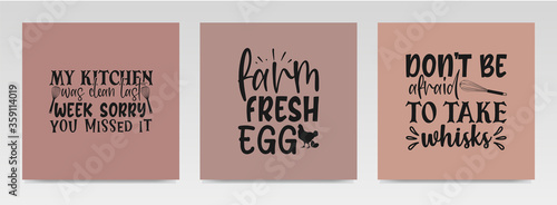 Kitchen quotes letter typography set illustration.