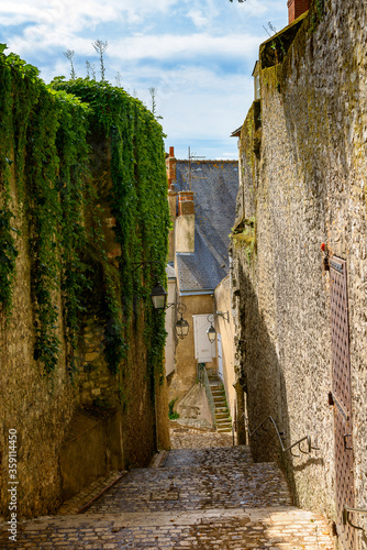 Fototapeta Naklejka Na Ścianę i Meble -  Narrow street in Blois, a city and the capital of Loir-et-Cher department, France