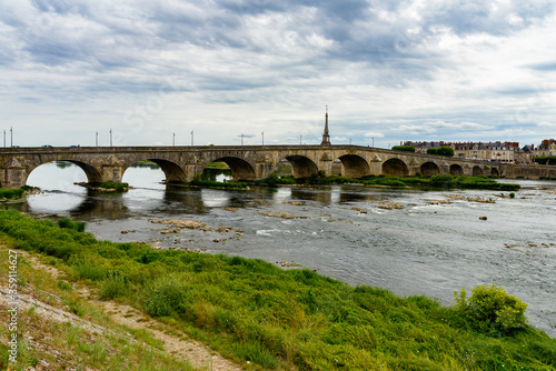 Bridge over the River Loire in Blois, a city and the capital of Loir-et-Cher department, France