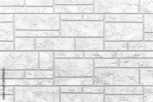  White modern stone wall pattern and background seamless