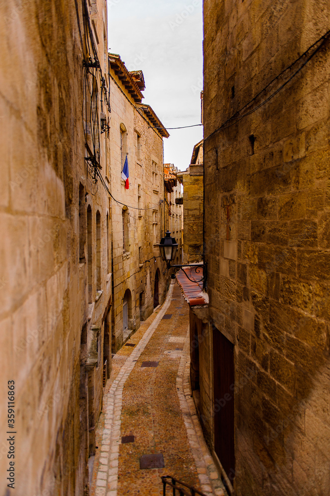 Medieval architecture of the Old Town, Perigueux, France.