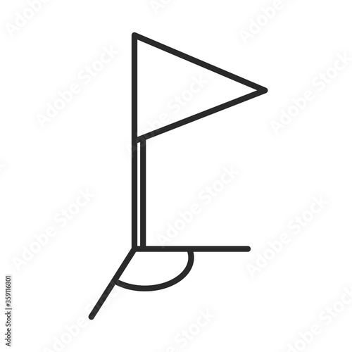 soccer game, corner kick with flag league recreational sports tournament line style icon