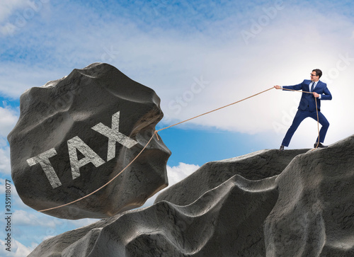 Foto Business concept of tax payments burden