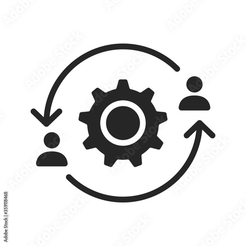 Work process rotating cycle icon