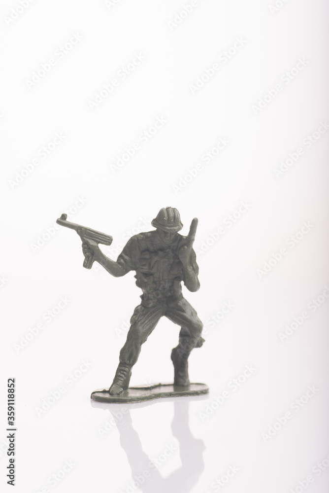 A toy soldier isolated over white background A toy soldier isolated over white background
