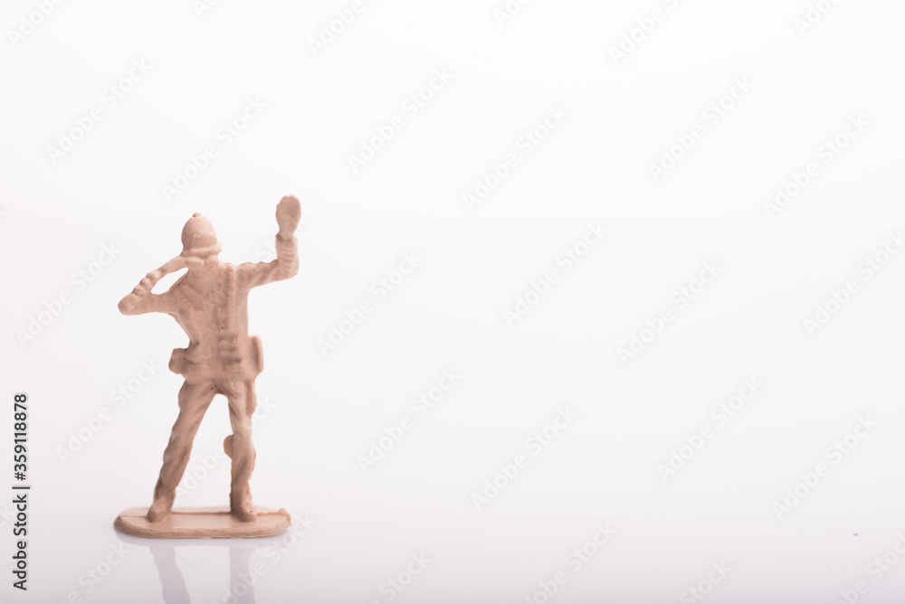 A toy soldier isolated over white background A toy soldier isolated over white background