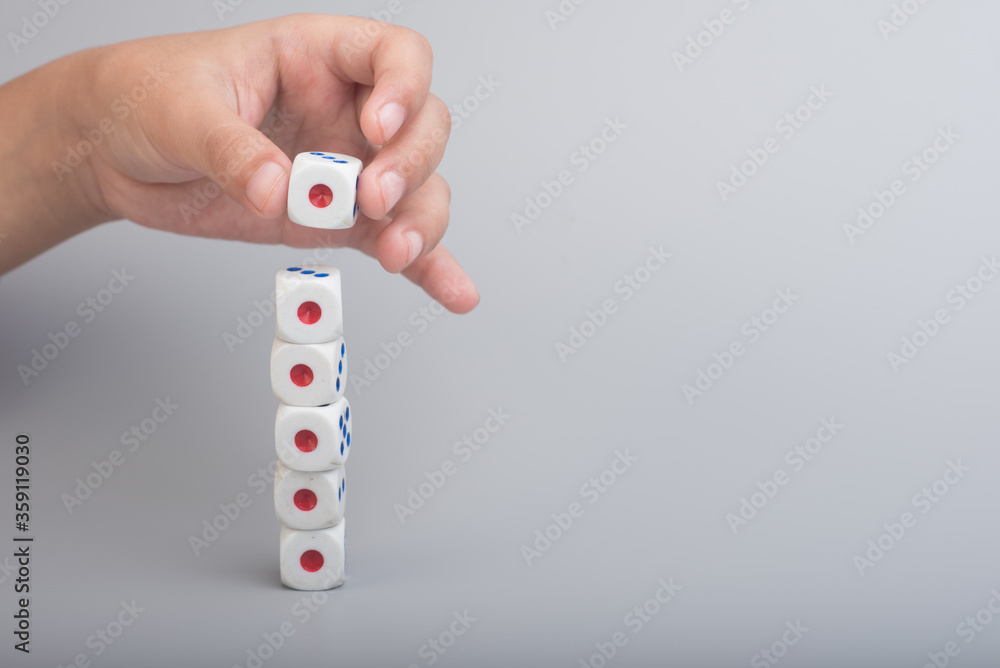 Dices isolated over blank background Dices isolated over blank background