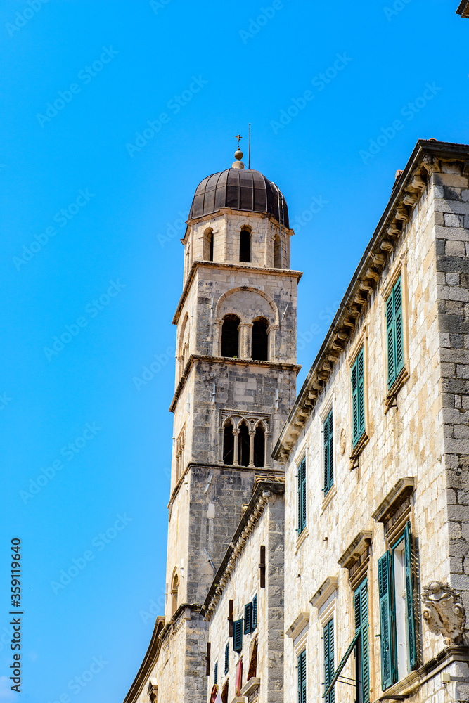 It's Franciscan monastery bell tower in Dubrovnik, Croatia