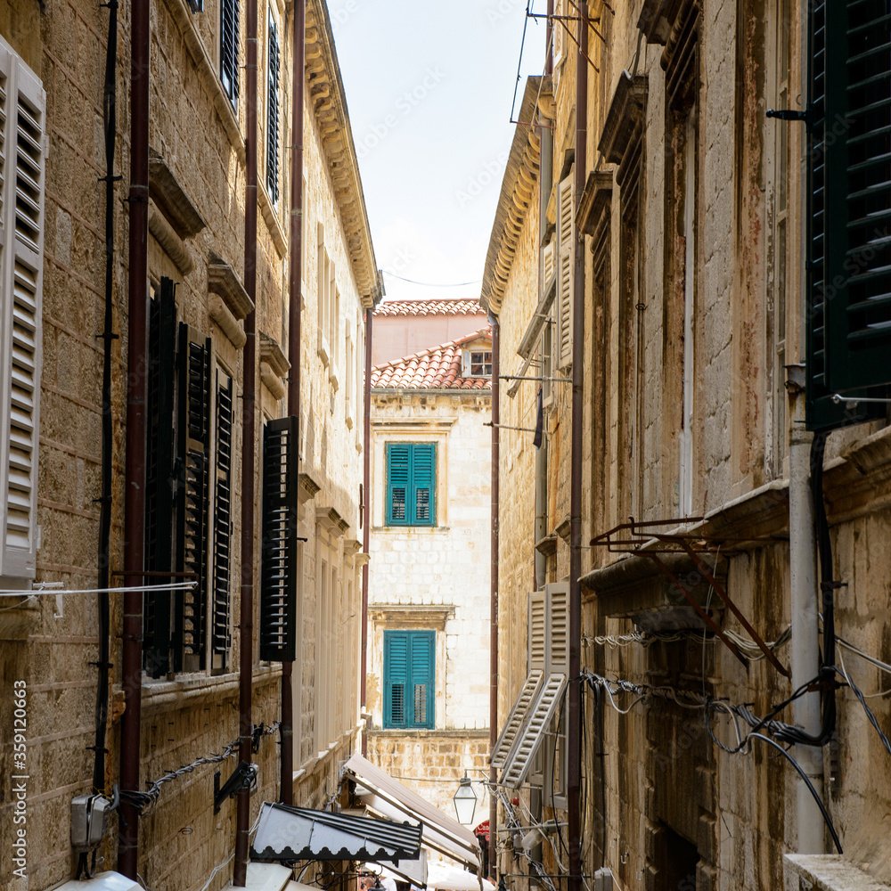It's Street in the Old town of Dubrovnik, UNESCO World Heritage site of Croatia.