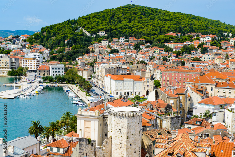 It's Split, Croatia. It is the second-largest city of Croatia and the largest city of the region of Dalmatia