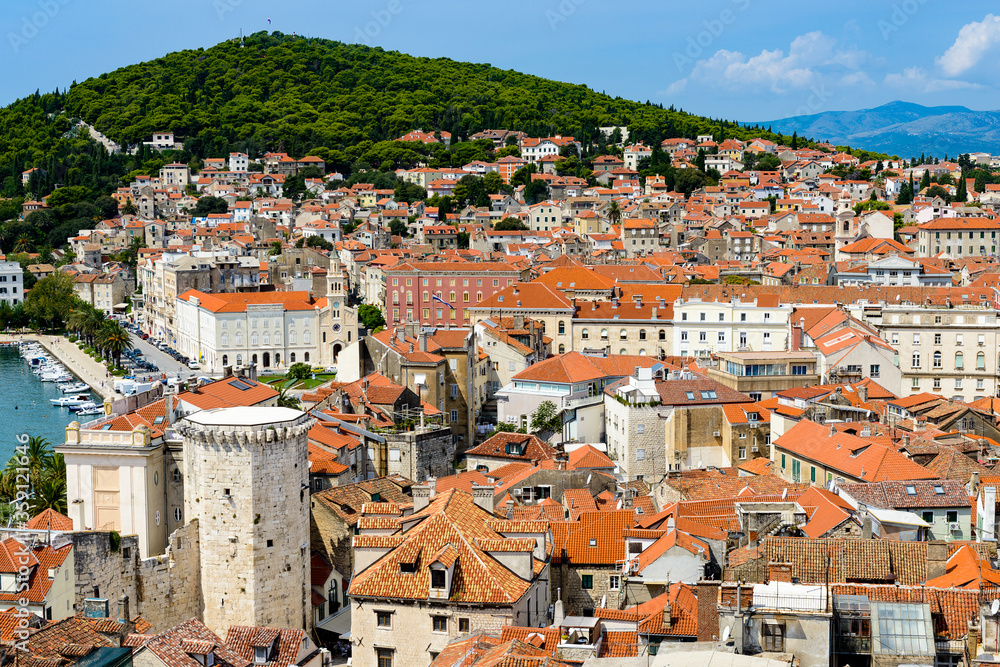 It's Split, Croatia. It is the second-largest city of Croatia and the largest city of the region of Dalmatia