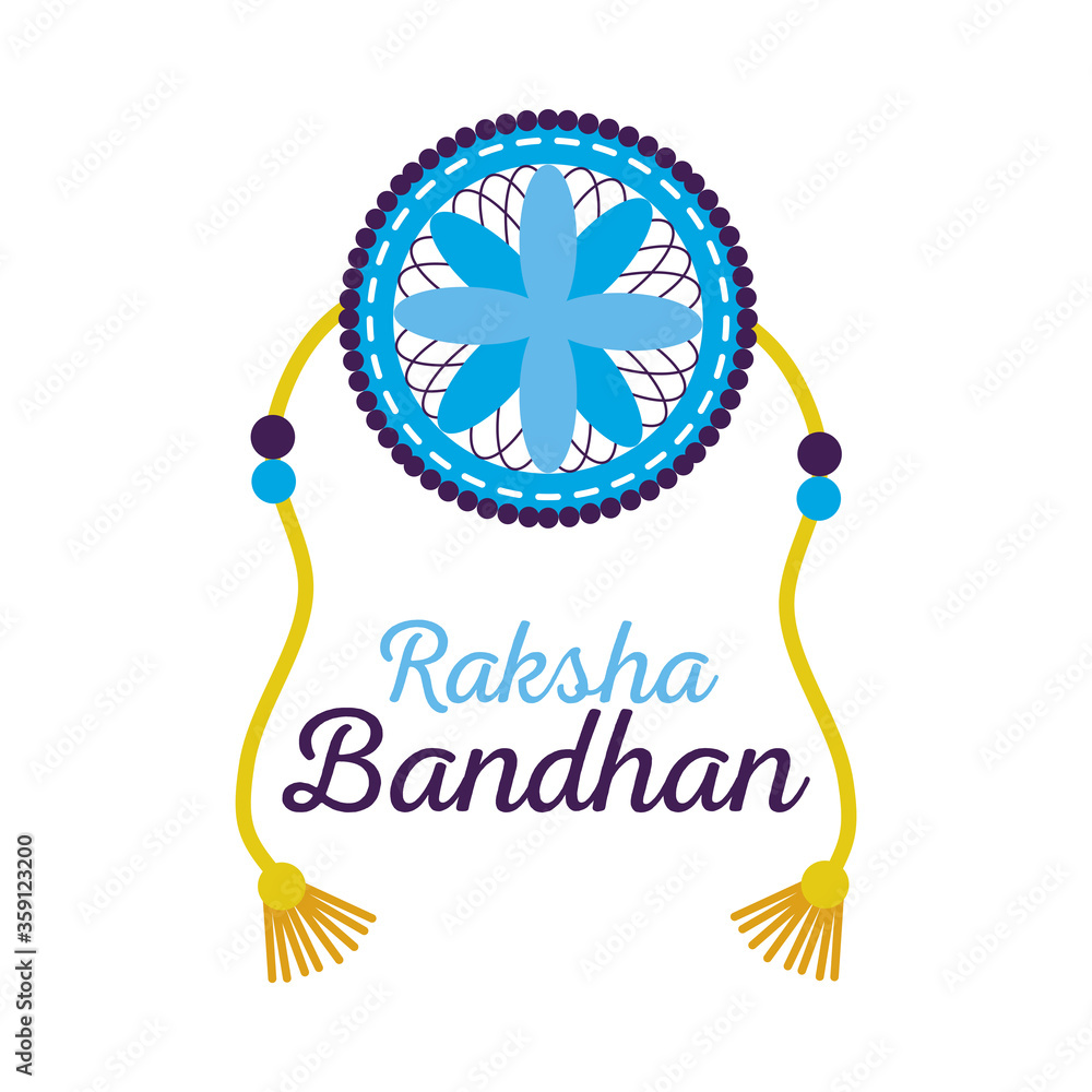 Raksha bandhan blue flower wristband vector design
