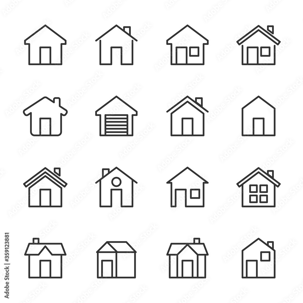 Simple Set of HOME vector icon. Illustration isolated for graphic and web design. Editable Stroke. 64x64 Pixel Perfect