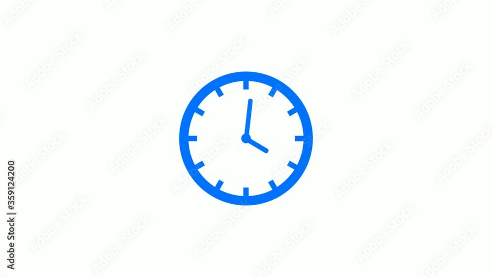 New aqua color clock isolated on white background,Counting down clock animation video footage New aqua color clock isolated on white background,Counting down clock animation video footage