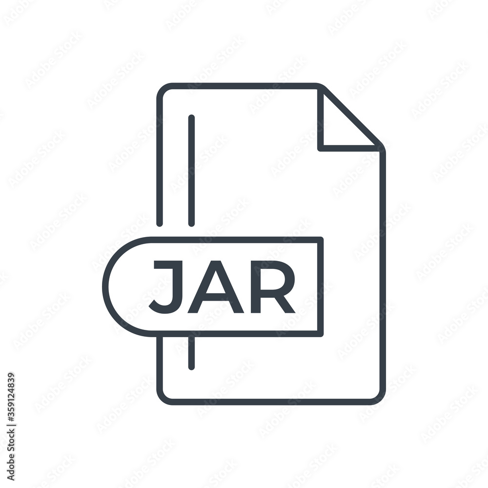 JAR File Format Icon. JAR extension line icon.