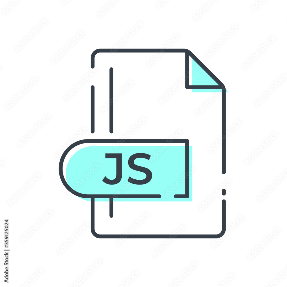 JS Icon. JS File Format extension line icon. JS Icon. JS File Format extension line icon.