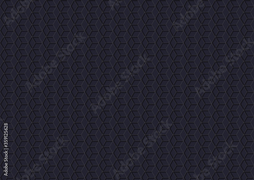 Wallpaper Mural Dark Background with Hexagonal Grid Pattern - Geometric Texture with Three-dimensional Shadows on Dark Background, Vector Illustration Torontodigital.ca