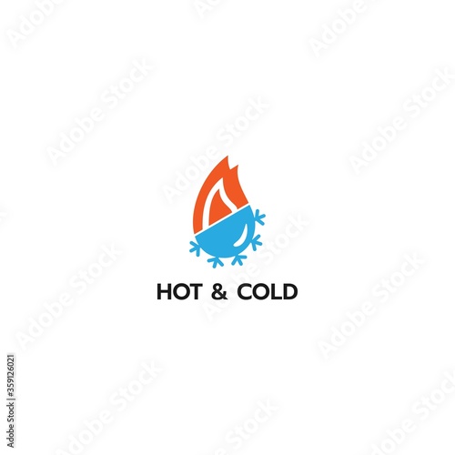 Hot and Cold / Air Conditioner /  AC / Energy / Logo Design Vector