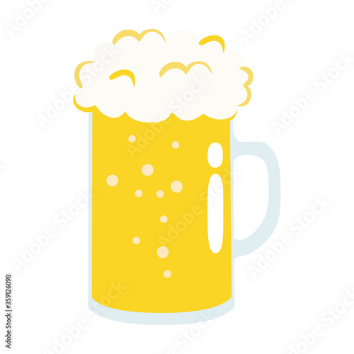 大きいジョッキグラスに入った生ビールのイラスト。