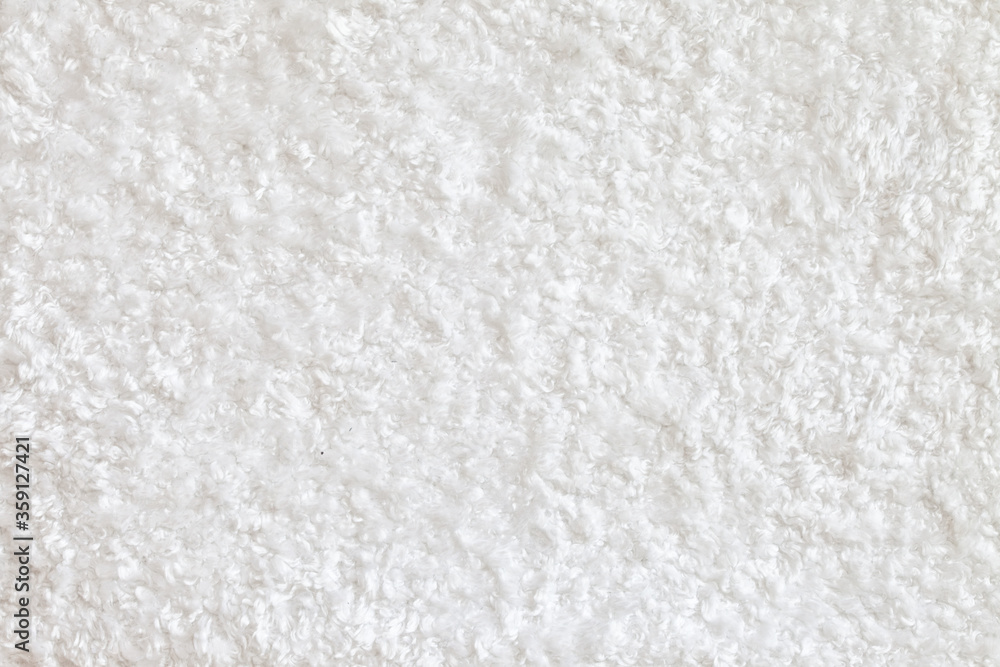White fluffy carpet texture. Soft luxury Shag Rug. Short shag carpet  surface. Domextic high-density white rug. Stock Photo | Adobe Stock