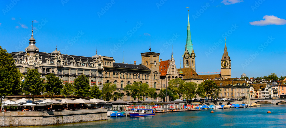 Fraumunster Church  of Zurich, the largest city in Switzerland