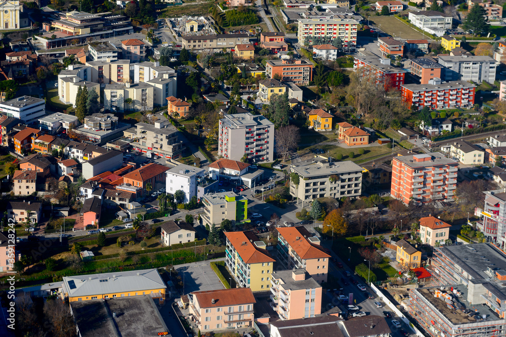 Lugano, Switzerland. Aerial view
