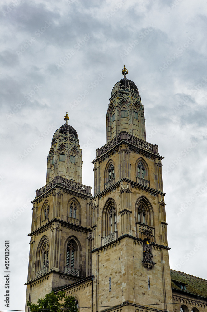 Grossmunster church in Zurich, Switzerland