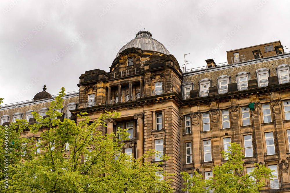 Architecture of the catherdal quarter of Glasgow, Scotland.
