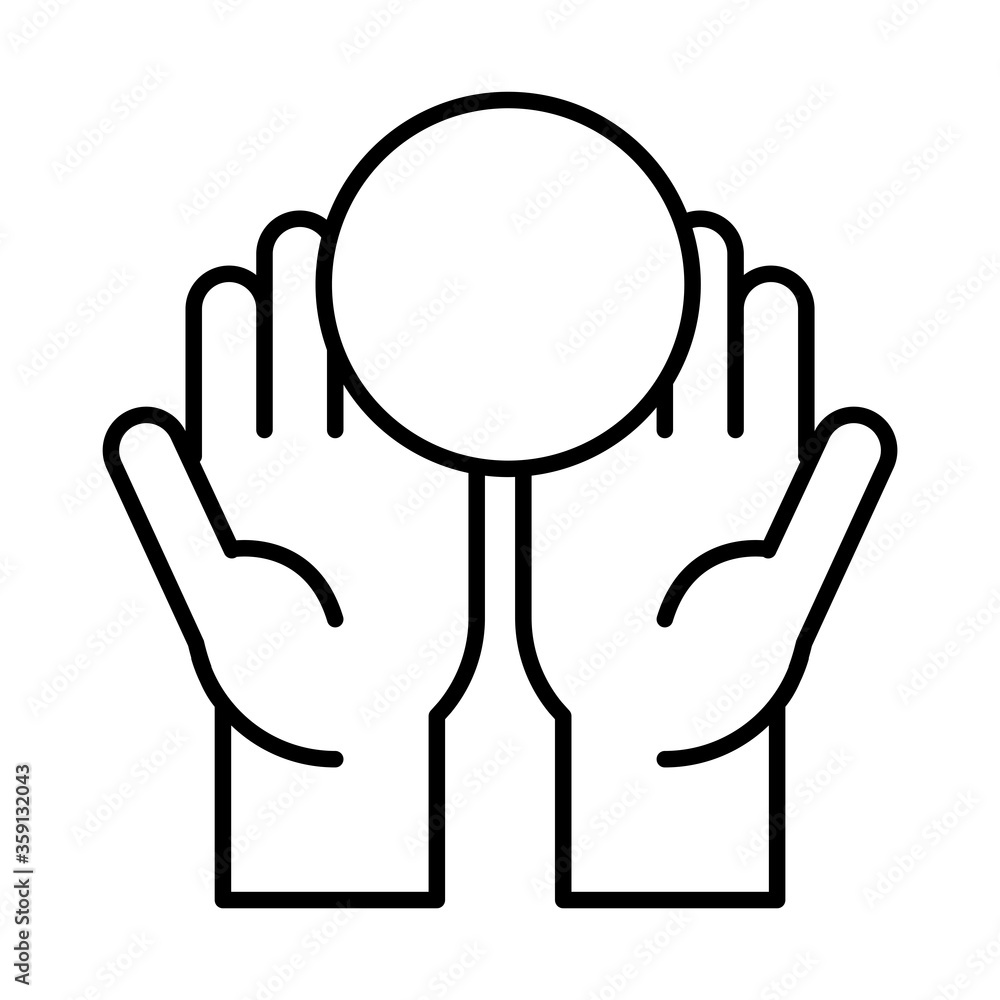 eid mubarak hands charity islamic religious celebration line style icon