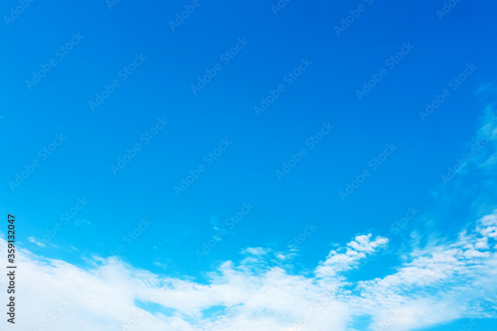 A sunny panorama of the blue sky and free space for work.